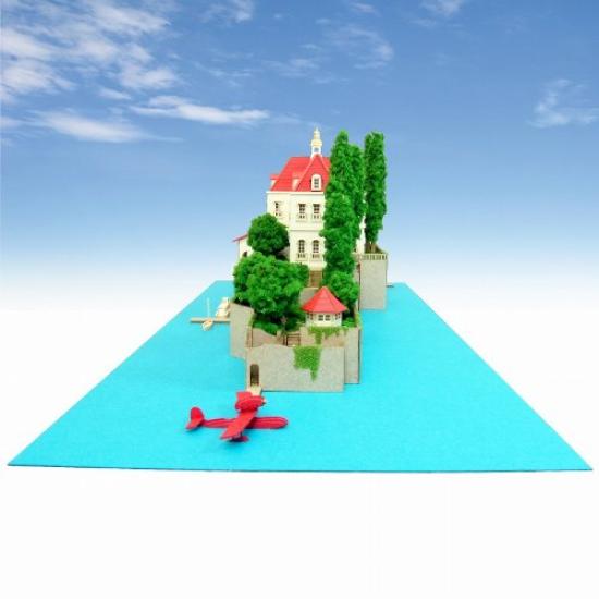 Sankei Miniature Art Kit Studio Ghibli Series Porco Rosso Hotel Adriano Scale Paper Craft 1/300 MK07-15