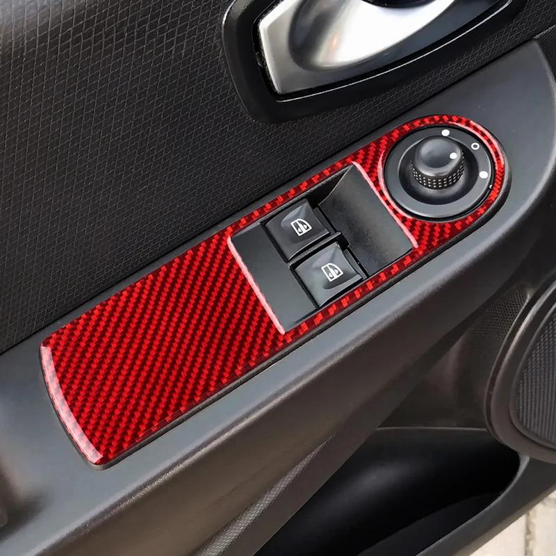 For Renault Clio 4 2013 2014 2015 2016 2017 2018 Soft Carbon Fiber Sticker LHD RHD Car Front Window Lift Inner Frame Interior.
