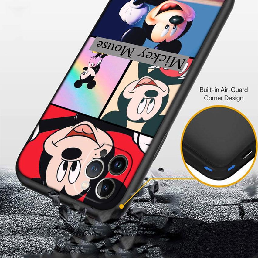 CJ77 Mickey Minnie Mouse Soft Shell Phone Case for iPhone 16 15 14 13 12 Pro Max Plus Mini