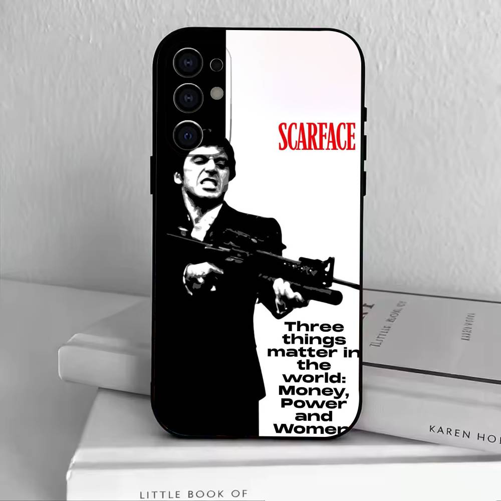 T-Tony Montana Phone Case For Samsung S25,S24,S21,S22,S23,S30,Ultra,S20,Plus,Fe,Lite,Note,10,Black Cover