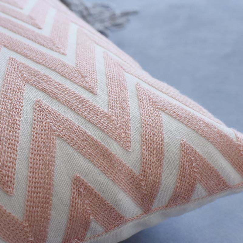 Modern Mediterranean Geometric Sofa Office Sofa Pillow Cute Embroidered Pillowcase Coreless