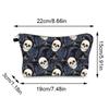 1pc Skull Head Pattern Printed Makeup Bag Travel Portable Cosmetic Brush Organizer Bag Pouch for Women Girls Halloween Gift