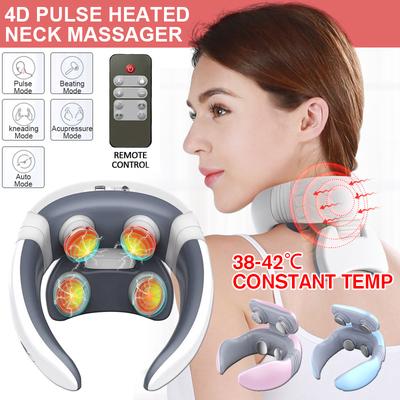 Masseur de cou à 4 têtes, choc électromagnétique, impulsion, Instrument de sphygmothérapie cervicale, Massage multifonction du cou