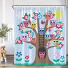 Animal Cartoon Shower Curtain Zoo Elephant Deer Zebra Owl Bee Sports Bathroom Decor Kids Child Polyester Bath Curtain With Hooks