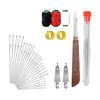 34 Piece Stainless Steel Sewing Kit With Automatic Threader Thread Ripper For Embroidery Leather Repair Crafting