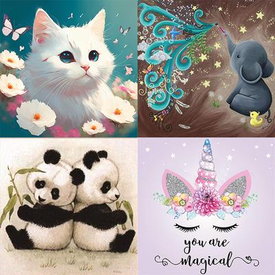 5D DIY Diamond Painting Cute Animals Diamond Embroidery Cross Stitch Set Full Rhinestone Mosaic Home Decoration