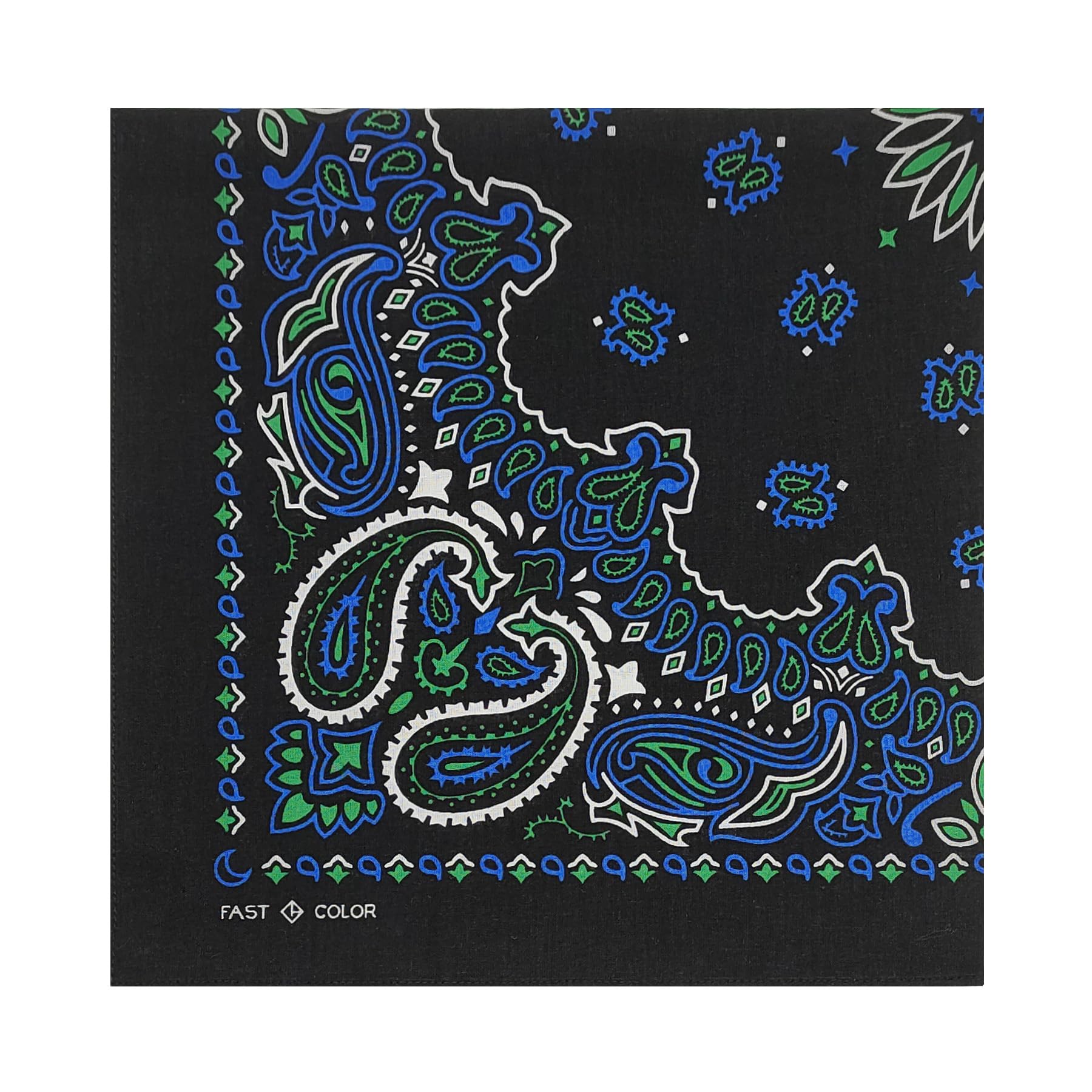 

kakatrend Bandana Black Paisley Blue Bandana Adult 100% Cotton Handkerchief Cotton Bandana Unisex Durag Large 55cm x 55cm