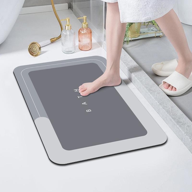 Non-Slip Diatomaceous Earth Bath Mat - Quick Dry, Dirt-Resistant, High Absorbency