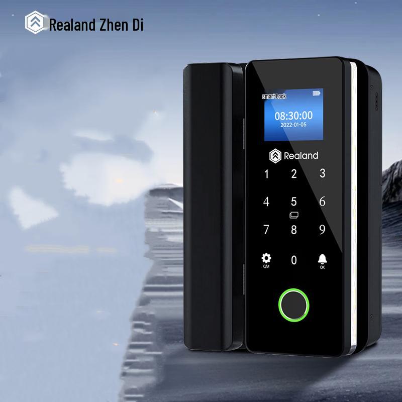 Realand Glass Door Bluetooth Fingerprint Smart Lock CN plug (adapter included)