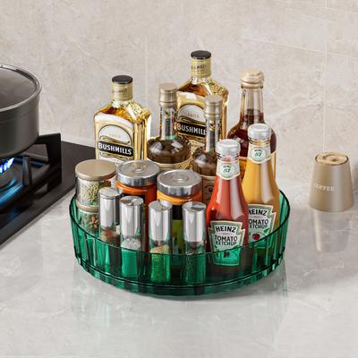 Étagère à épices rotative pour cuisines domestiques, plateau de rangement multifonctionnel pour bouteilles et pots d'assaisonnement, et cosmétiques