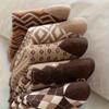 5 Paar Dicke Wadenlange Socken in Brauntönen für den Winter - Plüschige und Warme Socken.