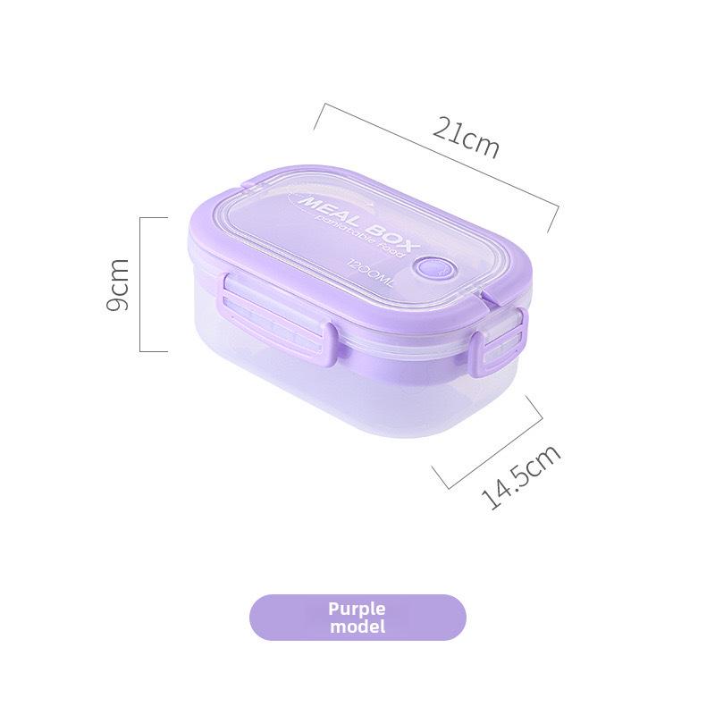 Compartmentalized Double-Layer Lunch Box with Thickened PP Plastic, Microwave-Safe for Students and Office Workers