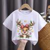 Merry Christmas Moose Graphics Kids Tshirts for Babys Birthday Party T-Shirt for Boys T Shirts for Girl Tops Tees
