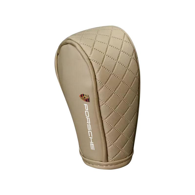 Car Gear Shift Cover PU Leather Shift Lever Cover Gearbox Shifter Knob Protective For Porsche Boxster Cayenne Panamera Macan Cayman 911 918 996 917