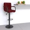 Day and Night - Day and Night Wine Red Velvet Kitchen Stool