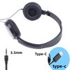 1Pcs 3.5Mm/Type C Bass Stereo Headphones Foldable Adjustable Headband Wired Headphones For Mobile Phone And Computer