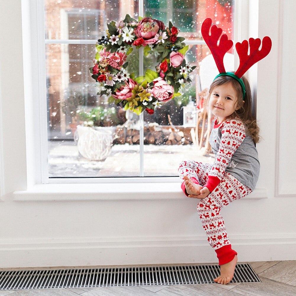 Valentines Day Wreath Peony Round Durable Artificial Flower for Wedding