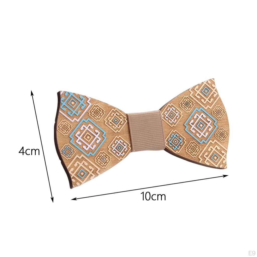 Wood Bow Tie Decoration Men Fashion for Birthday Festival Wedding Color Puzzle
