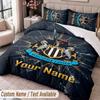 Newcastle United FC Printed Bedding Set Custom Name Text 1 Duvet Cover 2 Pillowcases For Bedroom