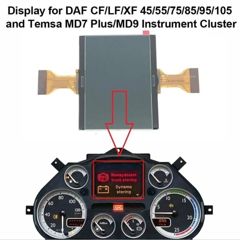 Vehicle Dashboard LCD Screen Multifunctional LCD Display Clear Visual Experience Vehicle Spare Part for DAF XF CF 45