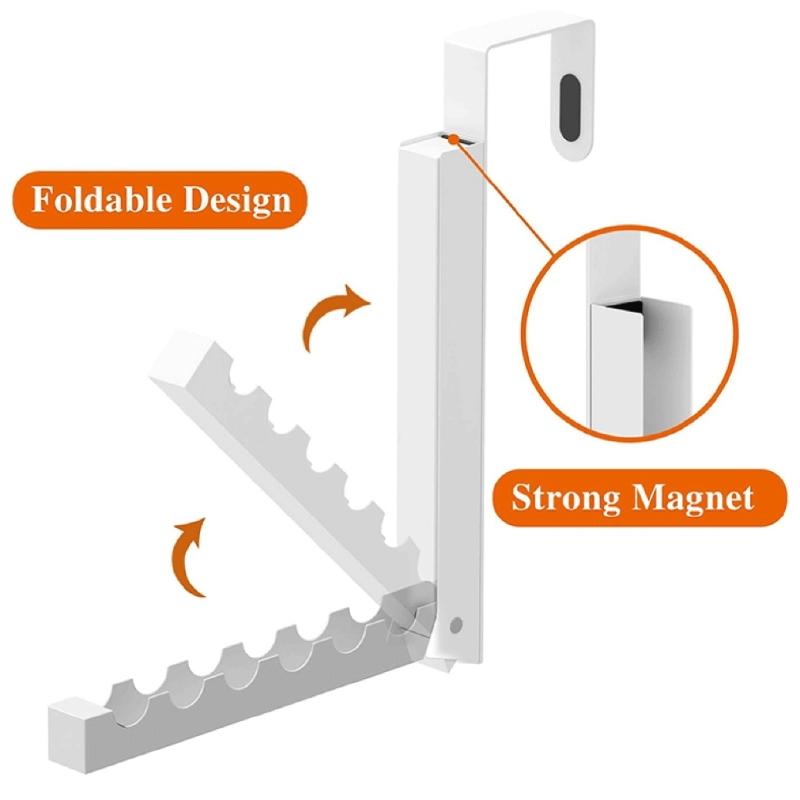 2Pcs Foldable Over Door Rack Space Saving Storage Stand for Clothing and Accessories Household Clothing Hanger