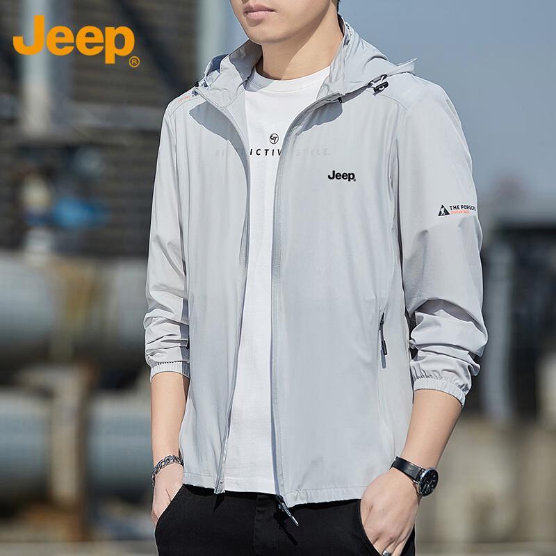 JEEP Men's UPF 50+ Hooded Sun Protection Quick-Dry Jacket