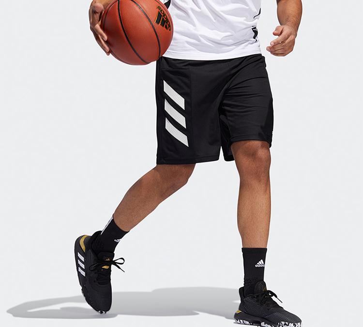 adidas Basketball Shorts Men's Black Moderate Straight Fit Pants DX6656