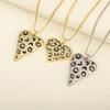 Nidin Trendy Copper Cubic Zirconia Love Heart Pendant Necklace For Women Fashion Personality Pattern Clavicle Chain Jewelry Gift