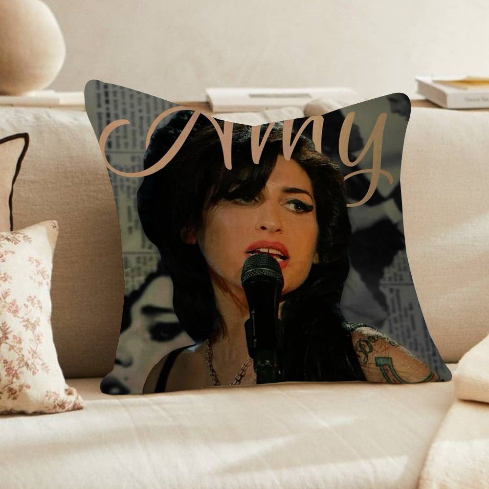Amy WWinehouse Music Singer Movie Cushion Cover Inches Farmhouse Decor Home Throw Pillow Covers for Couch Decorations