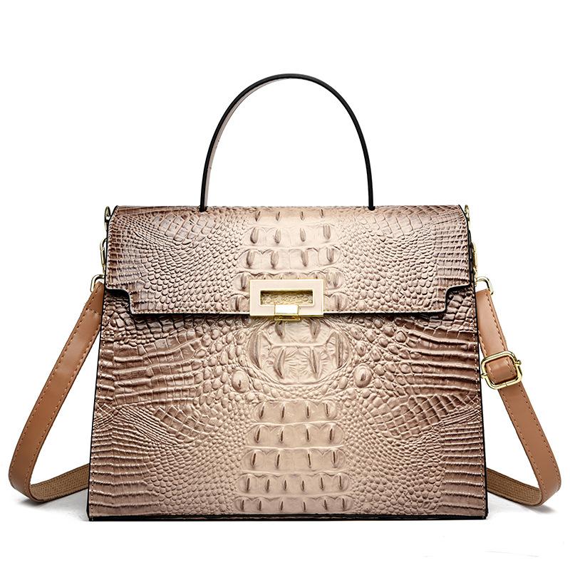 Dámská taška nová krokodýlí vzor přenosná retro přes rameno crossbody velkokapacitní taška