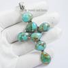 Natural Turquoise Cross Pendant , Kingman Turquoise Pendant, Birthday Pendant, Multi Stone Pendant, 925 Sterling Silver Handmade Pendant