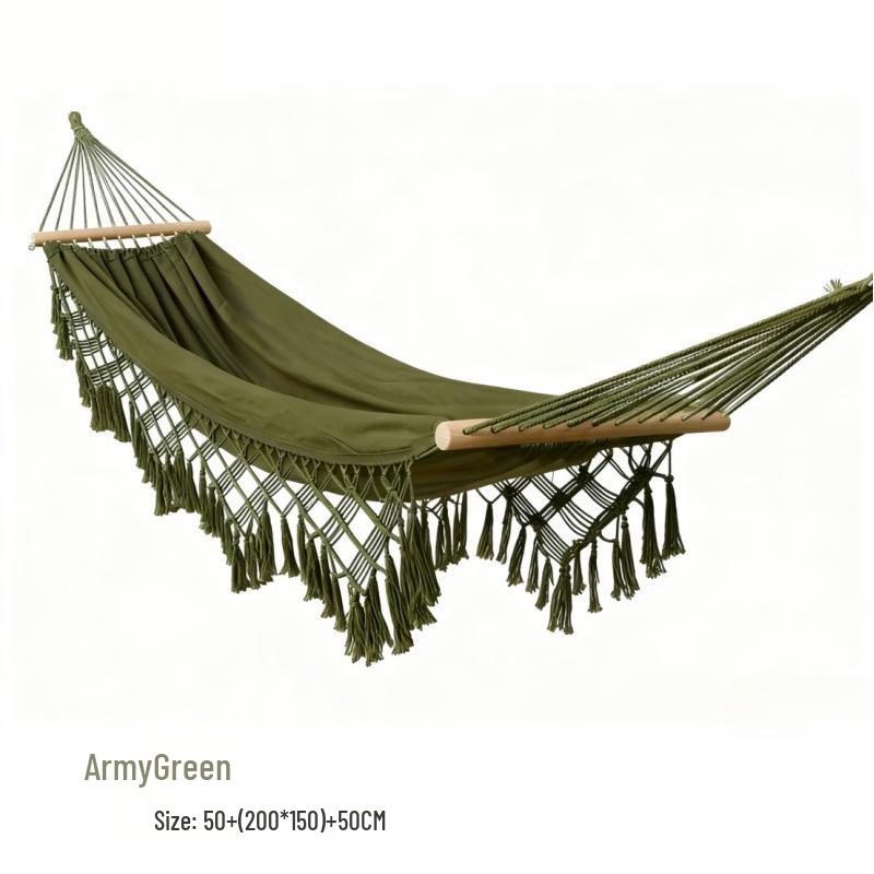 OLOEY Bohemian Tassel Canvas Hammock