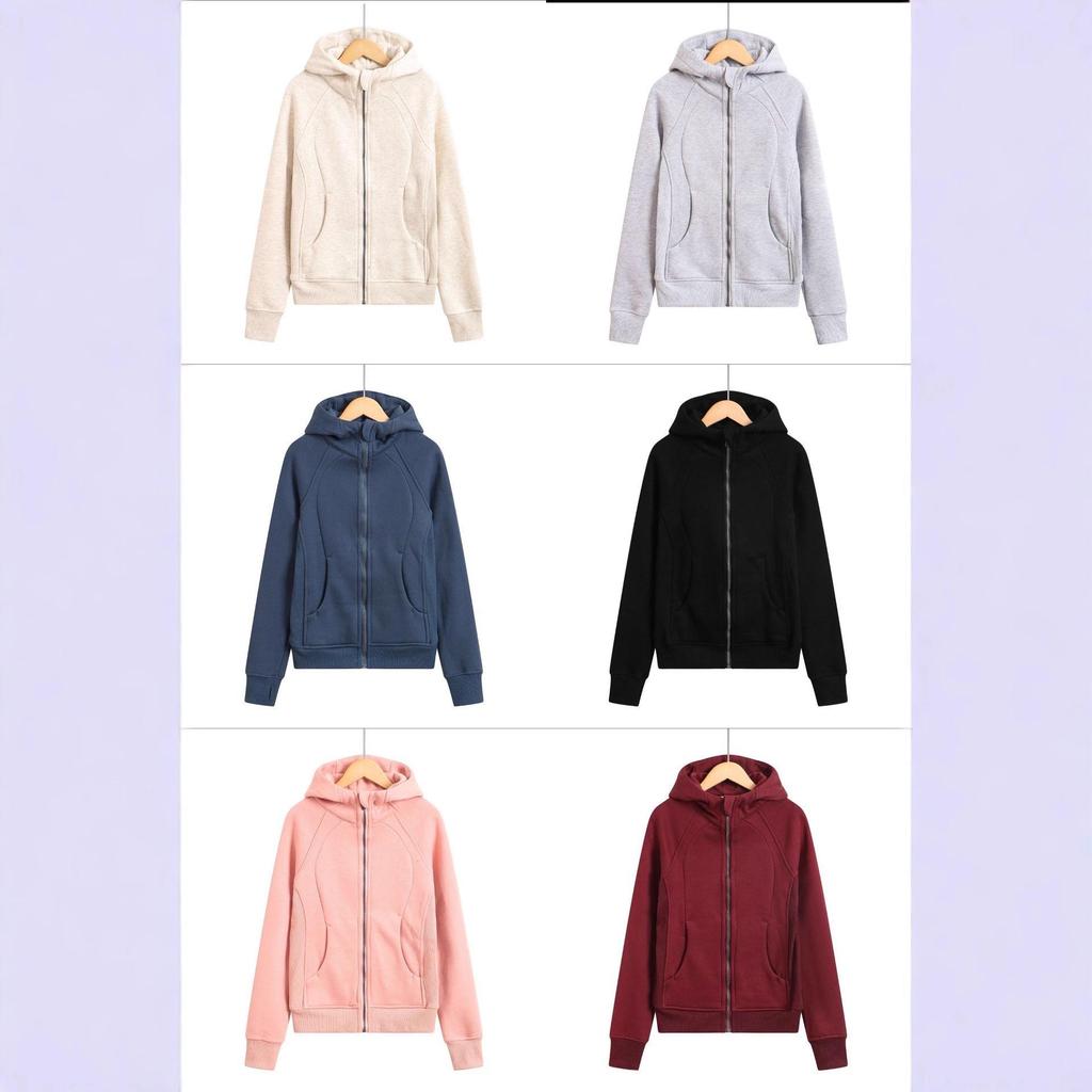 Women's Slim Fit Scuba Hoodie - Casual Yoga Zip-Up Sweatshirt