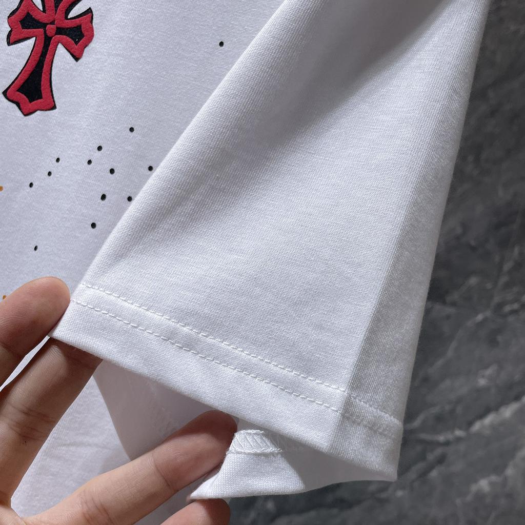 8965 CHROME HEARTS 2026 Summer New High Quality Cotton Round Neck Loose Large Size Men's and Women's T-shirt Couple T-shirt