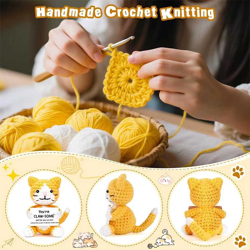 Crochet Dog Cat Small Funny Gifts for Women Men Girls Boys Birthday Christmas Ornament Desk Decor, Emotional Positive Support
