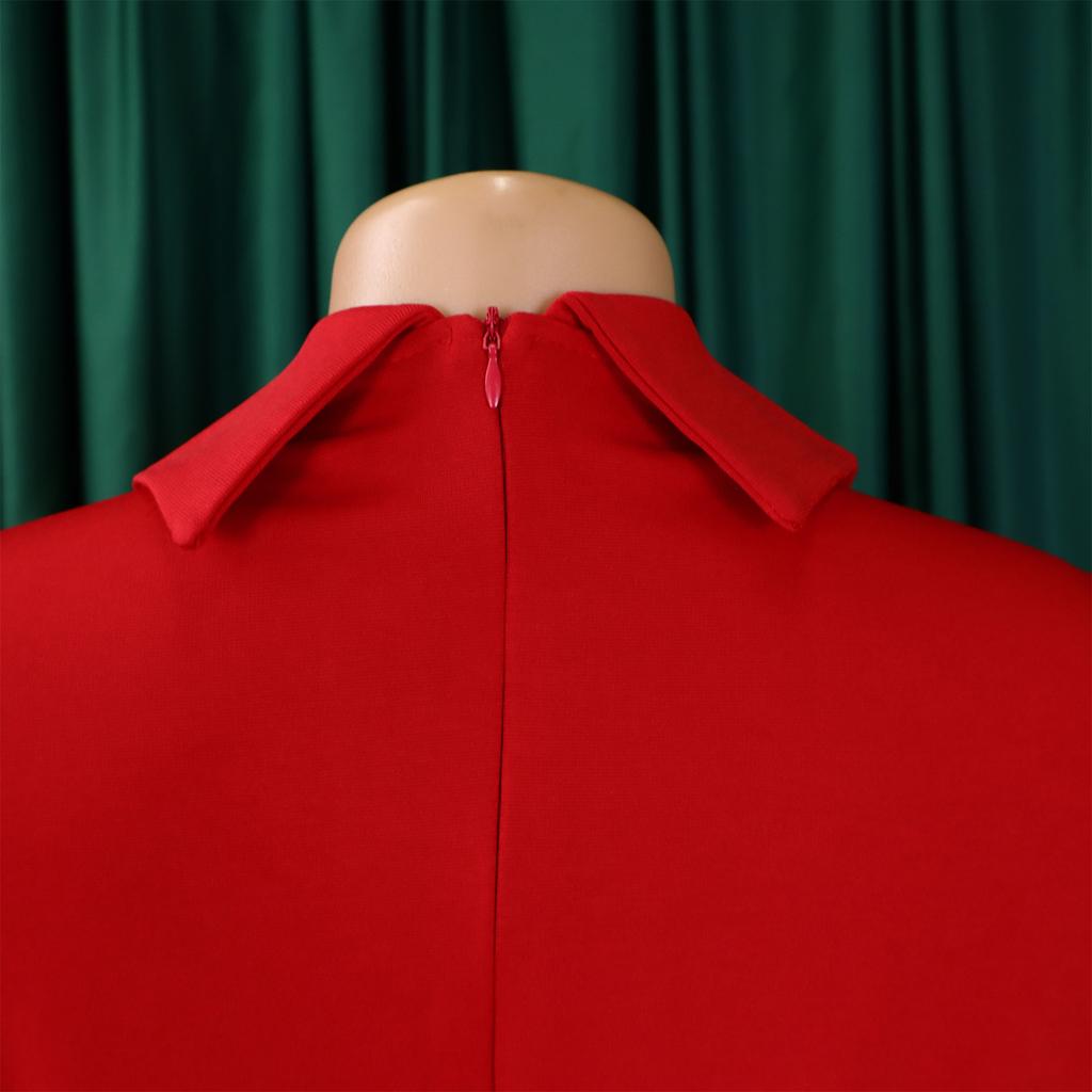 YYFS Women's Fashion Summer Spring Solid Color Print Short Sleeve POLO Neck High Waist Casual Dresses