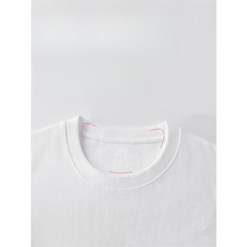 European Size Mens Regular Fit White Graphic T Shirt Short Sleeve Crew Neck Casual Daily Wear Text Print Polyester Tee Comfortable, Stylish Lounge Top