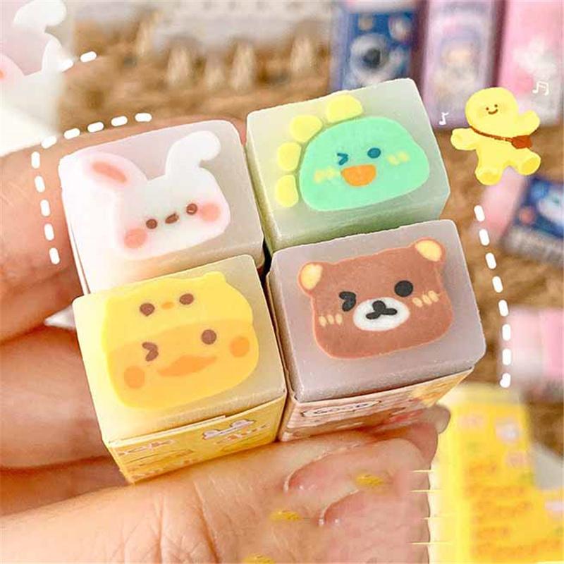1/4/8 st söta tecknade suddgummin hållbara smörgåssuddgummin ritkul priser och brevpapper skola kontorsmaterial