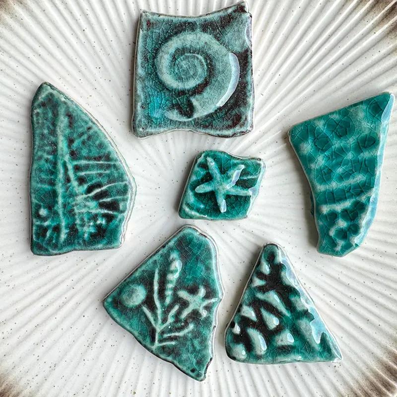 100g Multi Color Irregular Ceramic Mosaic Tiles DIY Mosaic Making Stones for Craft Hobby Arts Wall Decoration Petal Oval 917