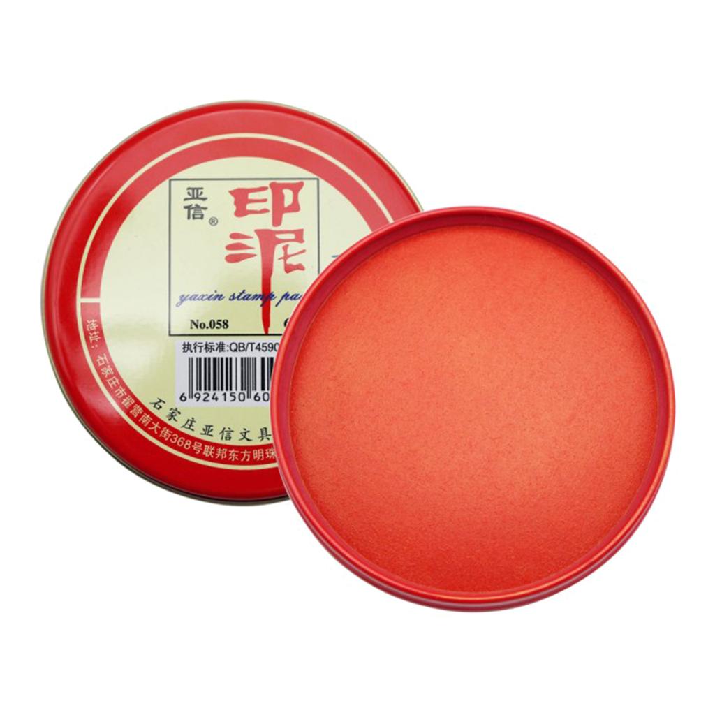Red Stamp Pad Chinese Ink Pad Red Ink Paste Quick-Drying Red Stamp Ink Pad Round Yinni Pad for Crisp & Clear Impression