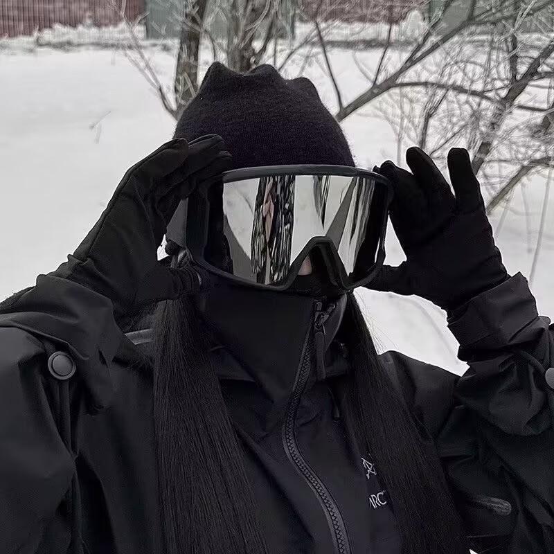 Large Frame Ski Mountaineering Goggles Men Women Windproof Anti-Glare Outdoor Sports Snow Glasses