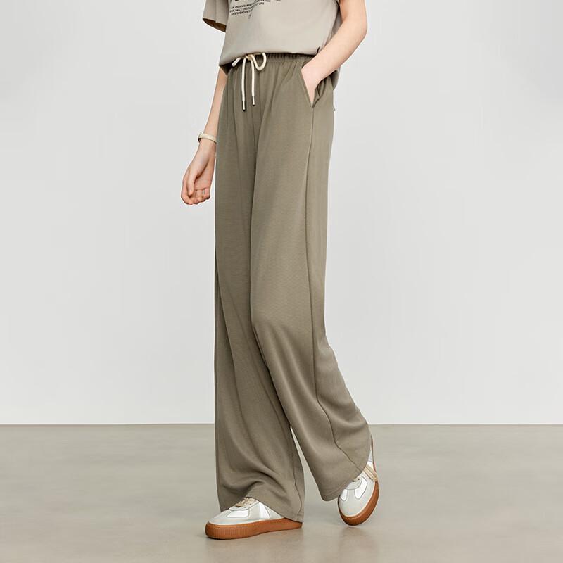 JOY SPEAKER Women's High-Waisted Wide-Leg Draped Trousers