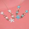 Sea Series Shell Starfish Necklace Zinc Zinc Alloy Rhinestone Pearl Starfish Beach Bracelet  Vacation
