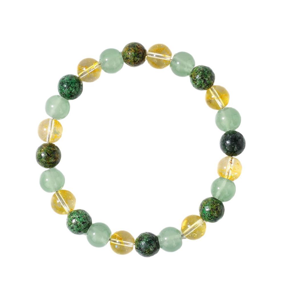 Festive Gifts Green Aventurine Prehnite Citrine Beaded Bracelet Fresh Fashion Jewelry For Women Daily Wear Gift