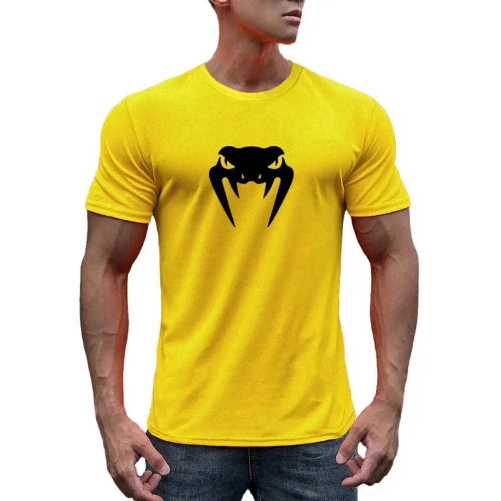 Fitness Sports T-Shirt Men'S Summer New Oversized Loose Quick-Drying Gym Jogging Sports Top Fashion Printed Street Short-Sleeved