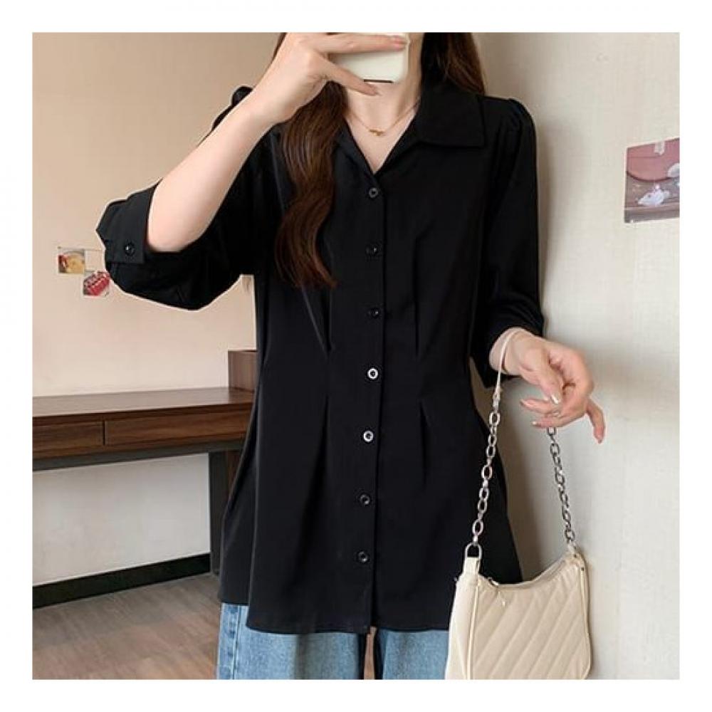 Navava Office Shirt Loose Fit 7 8 Sleeve Nb2145
