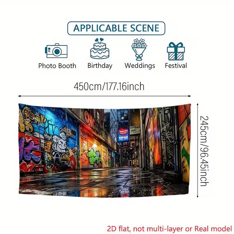 

2D Street Art Graffiti Backdrop, Colorful Urban Photography Background Cloth 47.2x31.5inch/120*80cm