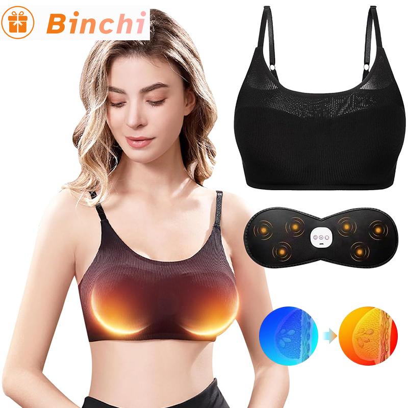 Sutiã de Massagem Elétrico para Seios aquecimento infravermelho estimulador de expansão mamária anti flacidez cuidado mamário vibração Cuidados de Saúde lavável