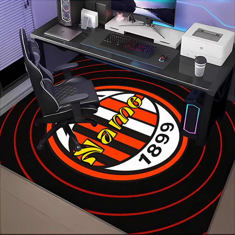 Benutzerdefinierter Name Weihnachten AC Fußballwappen Teppich Spielteppich, Fußmatte für Schlafzimmer Wohnzimmer Eingangsbereich Teppich, Wohndekoration Idee Geschenk für Weihnachten Geburtstag