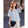 Letter Embroidered Irregular Hem T-Shirt